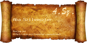 Aba Szilveszter névjegykártya